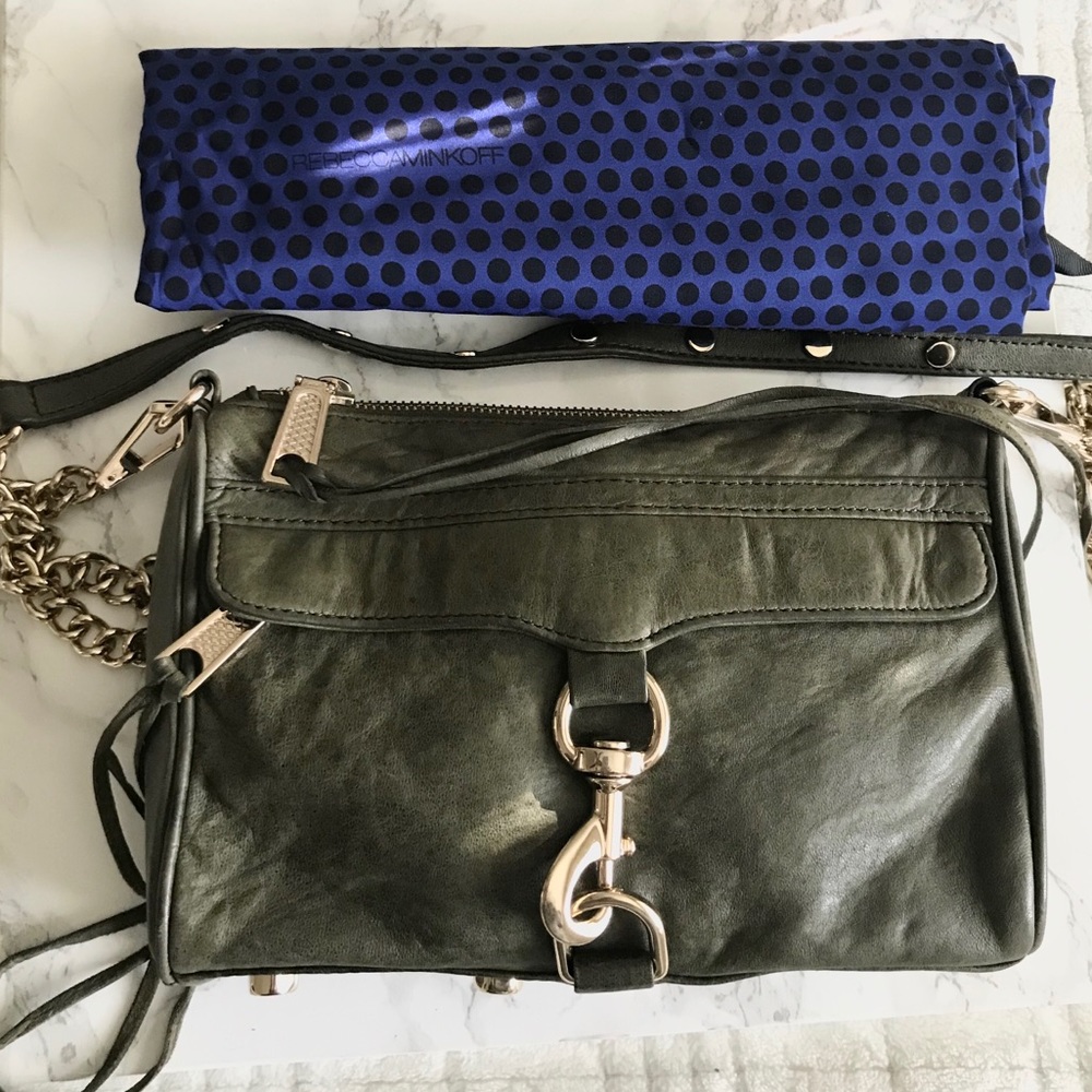 REBECCA MINKOFF MINI MAC- OLIVE COWHIDE LEATHER